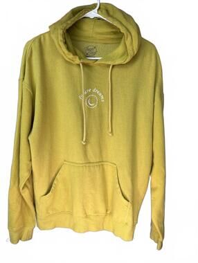 Neon Riot Medium Mustard Yellow Hoodie with Future Dreams Em